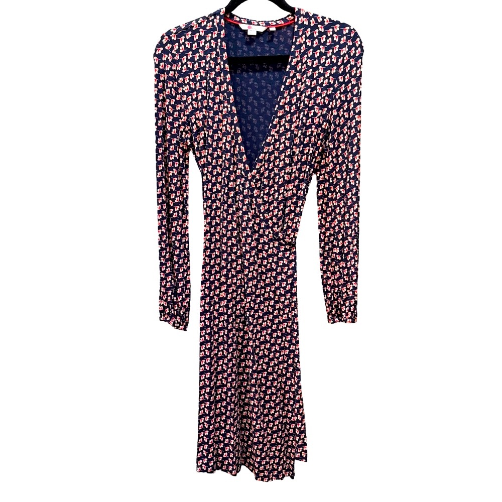 Boden wrap around floral print dress size 6